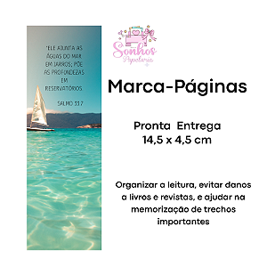Marcador de Páginas - ELE AJUNTA AS ÁGUAS | KIT C/ 8 unid ( Vergê 180g / 14,5 x 4,5cm )