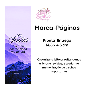 Marcador de Páginas - O SENHOR É MEU PASTOR | KIT C/ 8 unid ( Vergê 180g / 14,5 x 4,5cm )