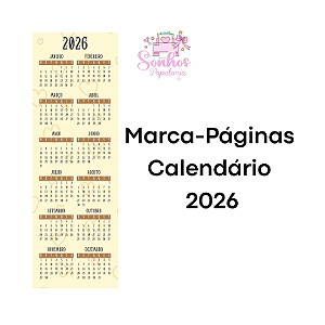 Marcador de Páginas CALENDÁRIO/PRONTA ENTREGA - Valor P/ Unid.