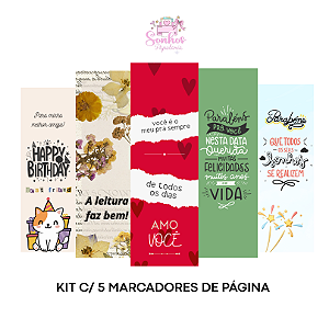 KIT Sortido de Marca-Páginas P/ Presentear c/ 5 unid.