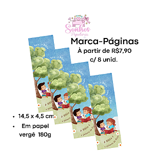 Marcador de Páginas - INFANTIL LEIA A BÍBLIA - | KIT C/ 8 unid ( Vergê 180g / 14,5 x 4,5cm )