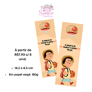 Marcador de Páginas - KIDS A ALEGRIA DO SENHOR É A NOSSA FORÇA- | KIT C/ 8 unid ( Vergê 180g / 14,5 x 4,5cm )