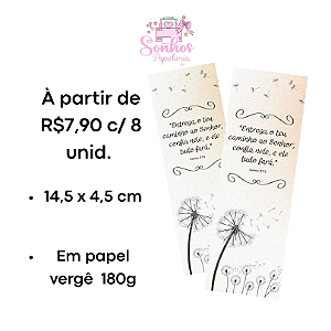 Marcador de Páginas - ENTREGA TEU CAMINHO AO SENHOR - | KIT C/ 8 unid ( Vergê 180g / 14,5 x 4,5cm )
