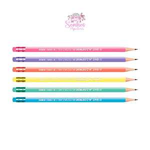 Lápis HB2 - Perolado Léo & Leo C/ Borracha ( Pastel Trend )