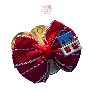 Laço MOLLY - Mod. Escolar / Vermelho 9cm x 7,5 cm