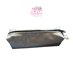 Estojo / Bolsinha de Lápis - Cinza Acetinada