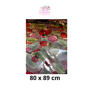 Embalagem JOANINHA / Saco de Presente / Cestas - Transparente Estampado - Grande 80x89cm