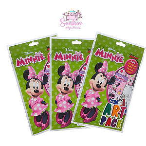 Pack de Colorir Disney Junior (Masc. e Fem. )Mickey e Minney + Cartela de Adesivos + 4 Lápis | DCL