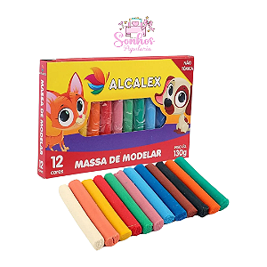 Massinha de Modelar - 130g / 12 Cores / Não Tóxica | ALCALEX