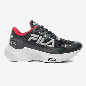 Tênis Fila Recovery Kids Preto/Vermelho/Prata