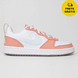 Tênis Nike Court Borough Kid Branco/Salmão