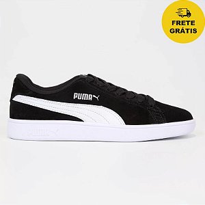 Tênis Puma Smash V2 Wns Camurça Preto.