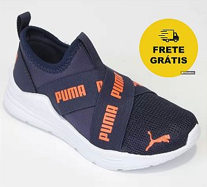 Puma Wired Run Slip On Inf Marinho/Laranja