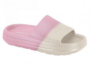 Slide Molekinha Eva Creme/Rosa