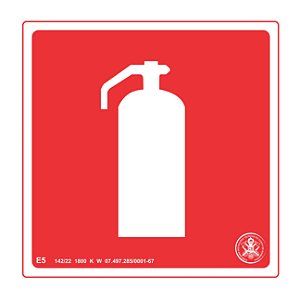 Placa 19x19cm E-5 Extintor
