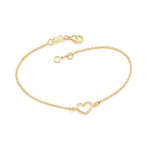 Pulseira Rommanel Com Pingente de Coração Vazado 19cm 551674