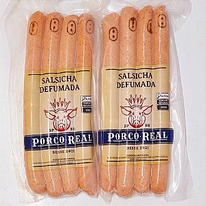 PORCO REAL - Kit 2 Pcts de Salsicha Defumada com quatro unids cada