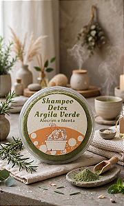 Shampoo Sólido Detox – Argila Verde, Alecrim e Menta
