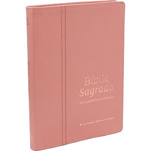 Bíblia Sagrada Slim - Couro Legítimo Colors Rosa NAA SBB