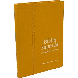Bíblia Sagrada Slim - Couro Legítimo Colors Açafrão NAA SBB