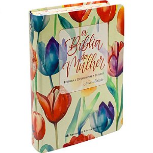 Bíblia da Mulher  Nova Edição NAA Tulipa Laranja SBB
