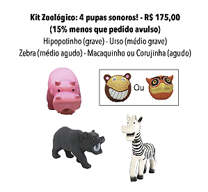 Kit de pupas - Zoológico (4 puppets sonoros!)