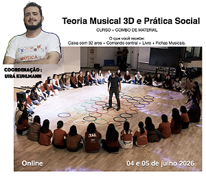 Curso Combo - Teoria Musical 3D e Prática Social - 04 e 05 de julho (Online) + 32 aros SCORE RINGS, LIVROS, FICHAS MUSICAIS