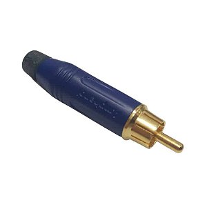 Conector Plug RCA Macho Cabo Azul ACPR-BLU