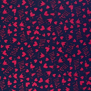 TECIDO MALHA SUEDE PIJAMA (CORAÇÃO PRETO)