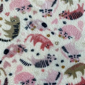 MANTA FLEECE 3D (GATO ROSA)