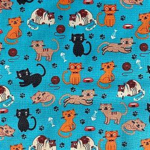 TRICOLINE ESTAMPADA (GATO FUNDO AZUL 2)
