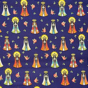 TRICOLINE ESTAMPADA (NOSSA SENHORA APARECIDA FUNDO AZUL)
