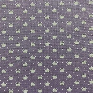 TRICOLINE ESTAMPADA (COROA BRANCA FUNDO LILAS)