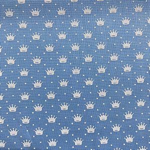 TRICOLINE ESTAMPADA (COROA BRANCA FUNDO AZUL CLARO)