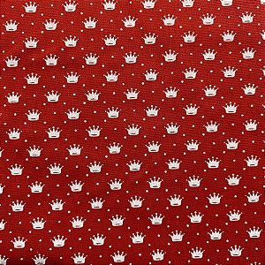 TRICOLINE ESTAMPADA (COROA BRANCA FUNDO VERMELHO)