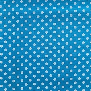 TRICOLINE ESTAMPADA (BOLINHA BRANCA E FUNDO AZUL CLARO)