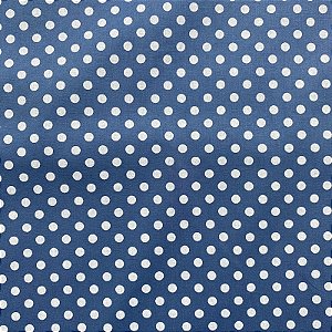 TRICOLINE ESTAMPADA (BOLINHA BRANCA FUNDO AZUL)