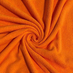 TECIDO FELPUDO MICROFIBRA TINTO (LARANJA NEON)