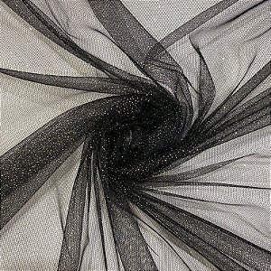 TULE GLITER (PRETO COM DOURADO)