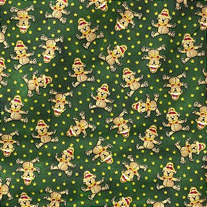 TRICOLINE BARRASDA ESTAMPADA (URSINHO DE NATAL VERDE) NATAL
