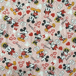 TRICOLINE DOHLER DIGITAL ESTAMPADO (MICKEY E MINNIE FUNDO ROSA)