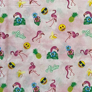 TRIOLINE ESTAMPADO PERIPAN (EMOJI COM FLAMINGO)