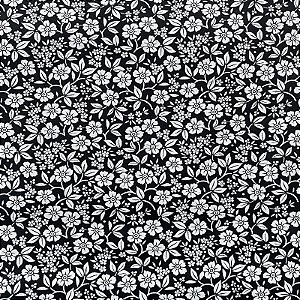 TRIOLINE ESTAMPADO PERIPAN (FLORES BRANCAS FUNDO PRETO)