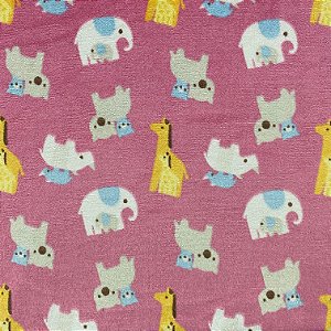PLUSH ESTAMPADO | ANIMAIS ROSA