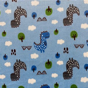 PLUSH ESTAMPADO | DINOSSAURO AZUL