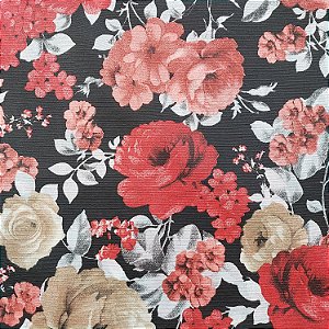 Gorgurinho | Flores Vermelhas e Rosa Fundo Preto