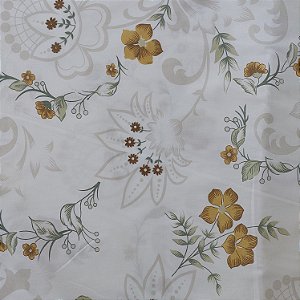 Percal 200 Fios Estampado | Flores  Laranjas