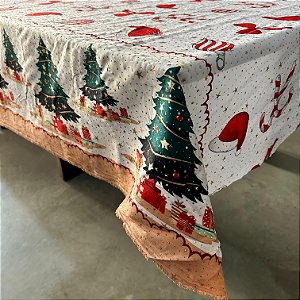 TECIDO OXFORD ESTAMPA DE NATAL TOALHA DE MESA / DECORAÇÃO | 1m X 1,50m | 15