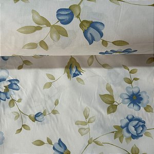 PERCAL MADRID ESTAMPADO | FLORES AZUIS 5422-4