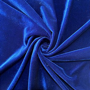 VELUDO MOLHADO ALEMÃO COM BRILHO CRISTAL | 1m X 1,50m | AZUL BIC